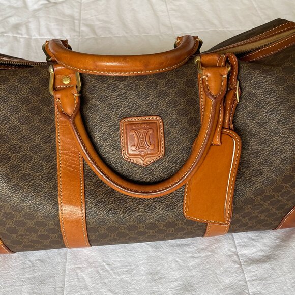 [SOLD] Authentic Céline Brown Coated Canvas Macadam Boston Bag - Picture 3 of 16